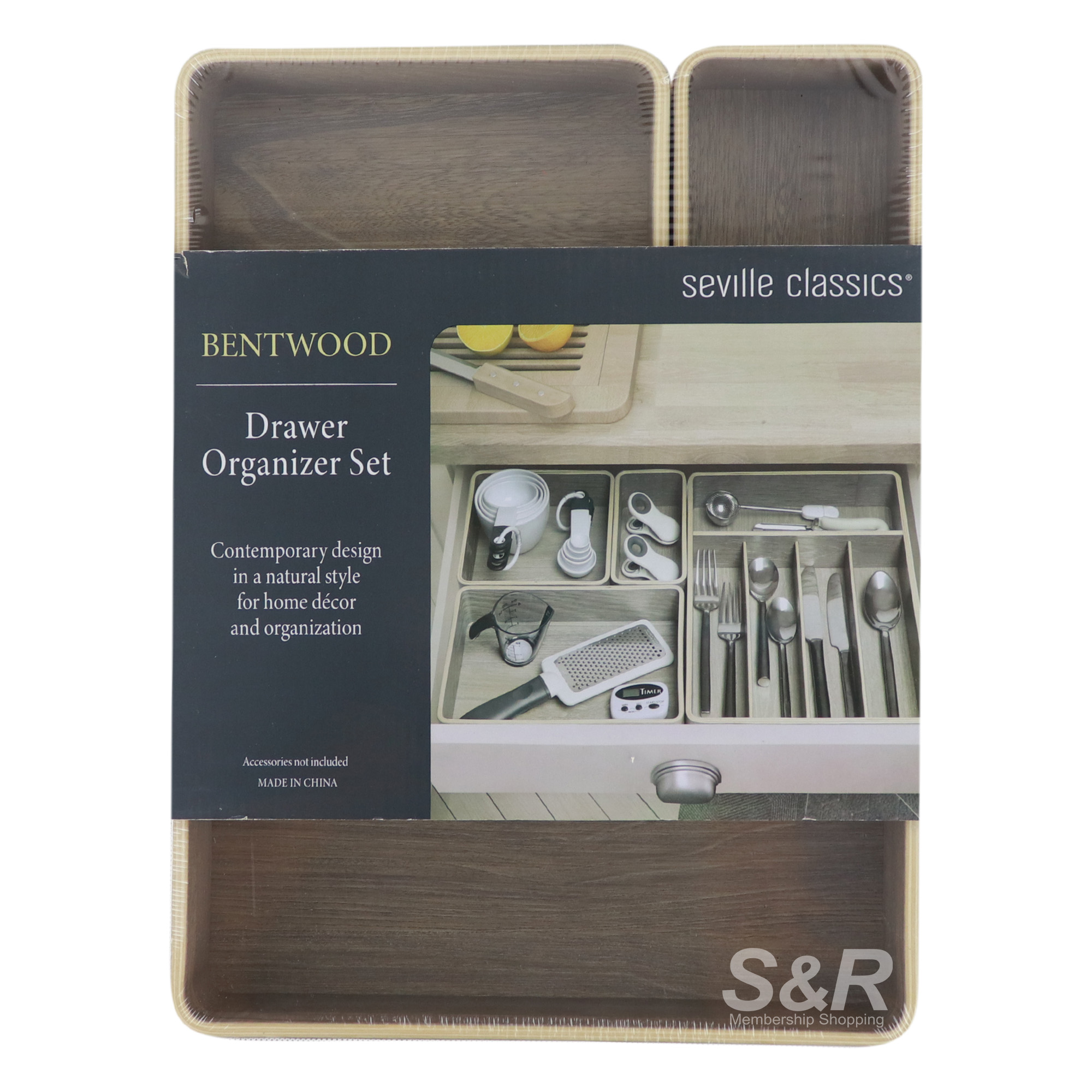 Seville Classics Bentwood Drawer Organizer 1 Set Seville Classics Bentwood Drawer Organizer 1 Set